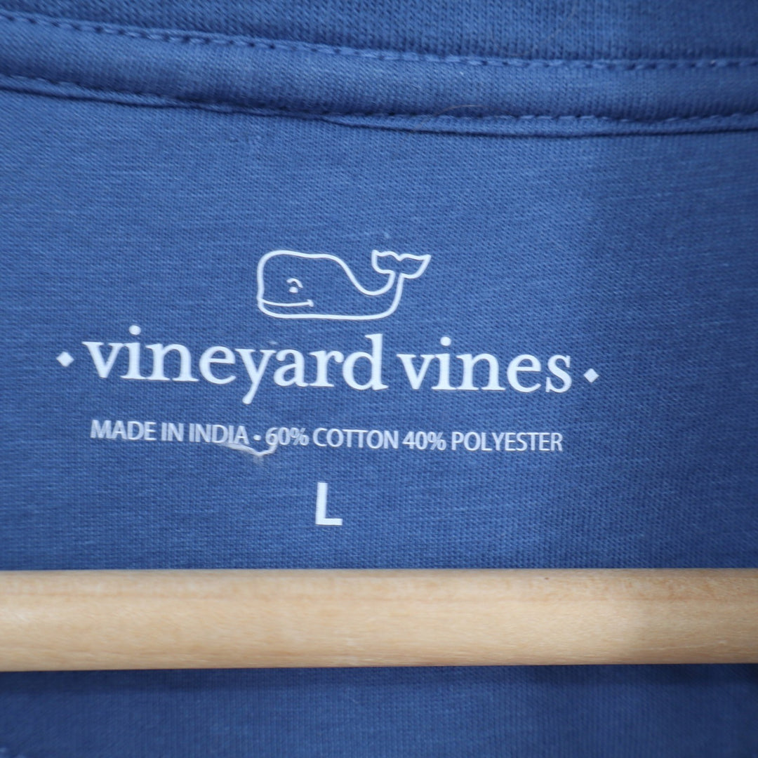 Vineyard Vines Mens Gray Heather Quarter Zip Whale Logo Pullover Sweater Size L