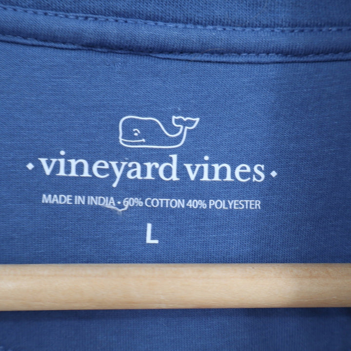 Vineyard Vines Mens Gray Heather Quarter Zip Whale Logo Pullover Sweater Size L