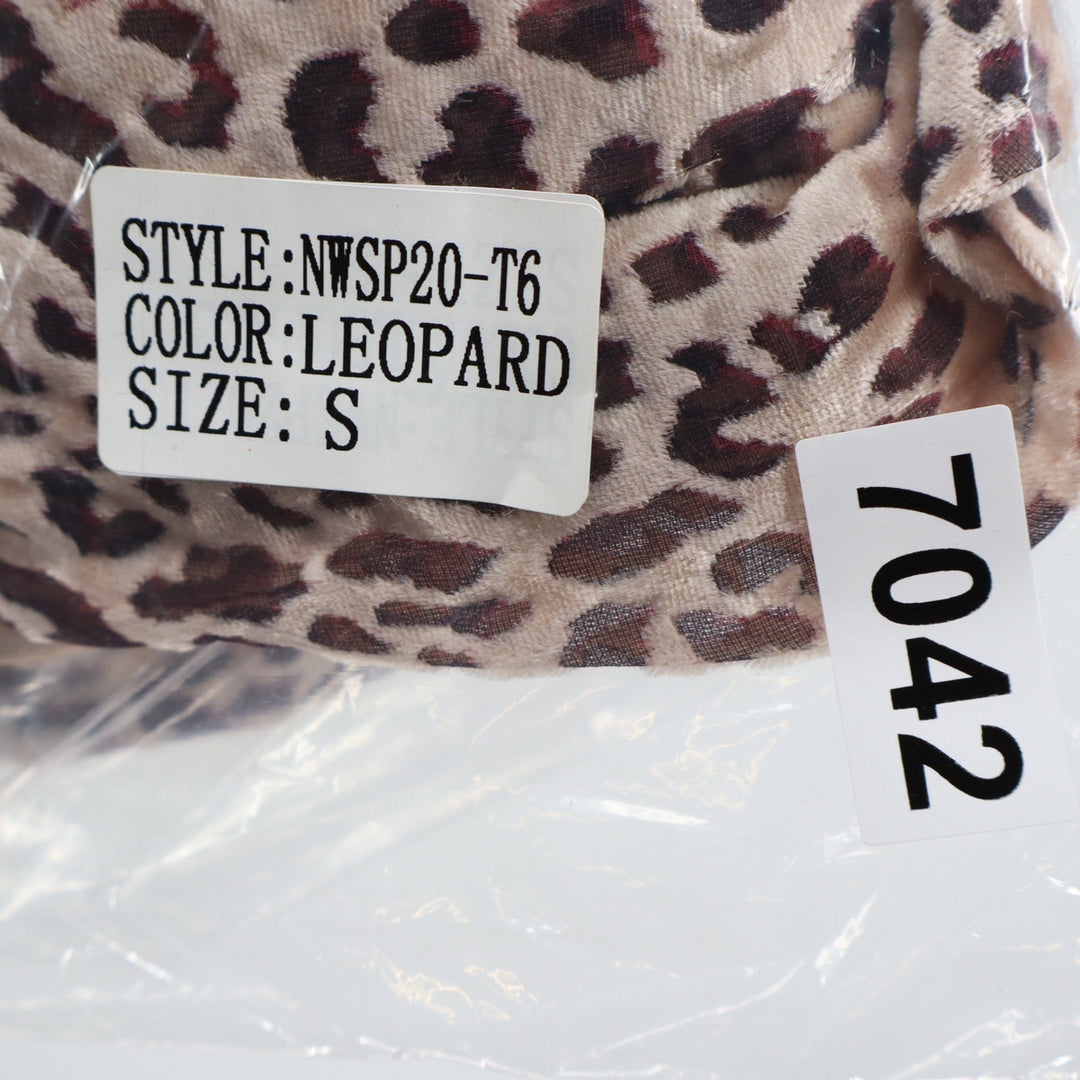 Naked Wardrobe The Statement Leopard Print Puff Sleeve Crop Top Small