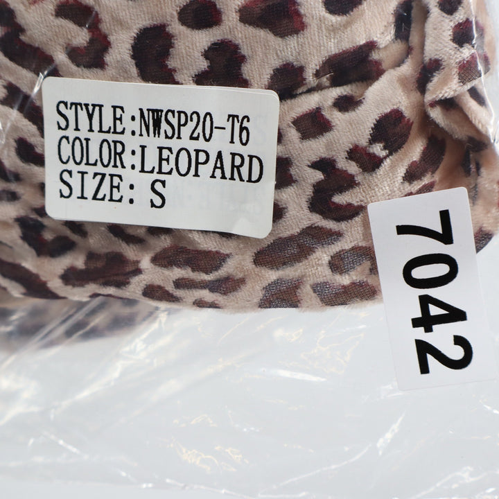 Naked Wardrobe The Statement Leopard Print Puff Sleeve Crop Top Small