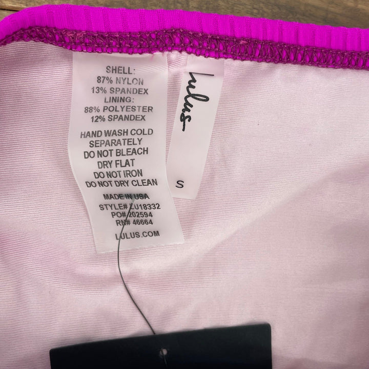 Lulus High Waisted Bikini Bottoms Fuchsia Pink Size S