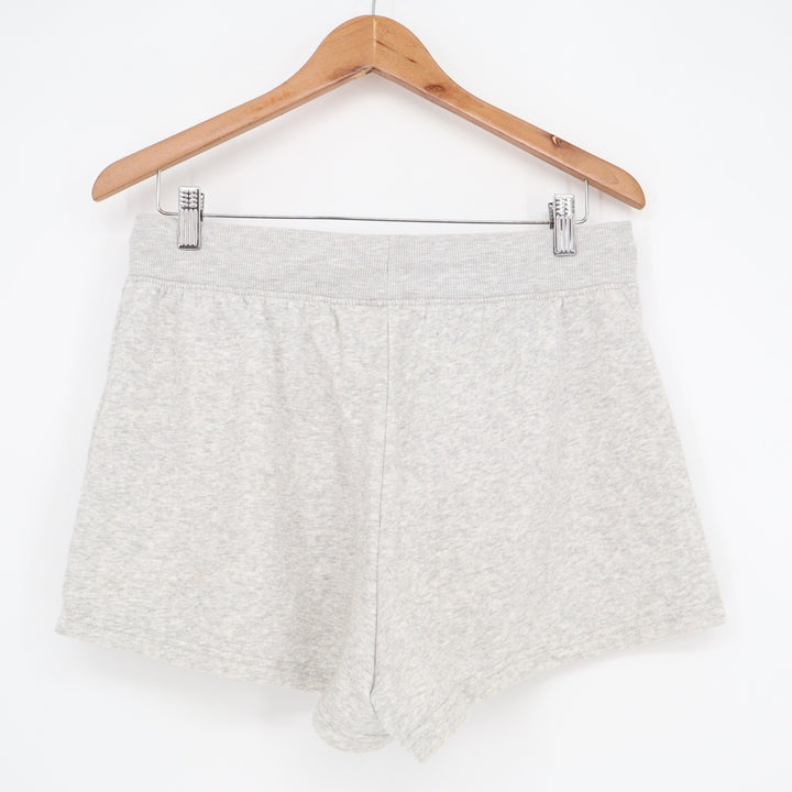 Womens Heather Gray Fleece Lounge Shorts Drawstring Waist Size Large