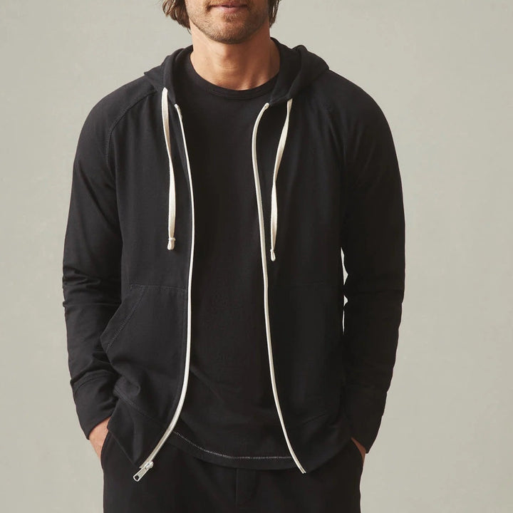 American Giant Full Zip Hoodie Black Made in USA Size Medium Casual Comfort