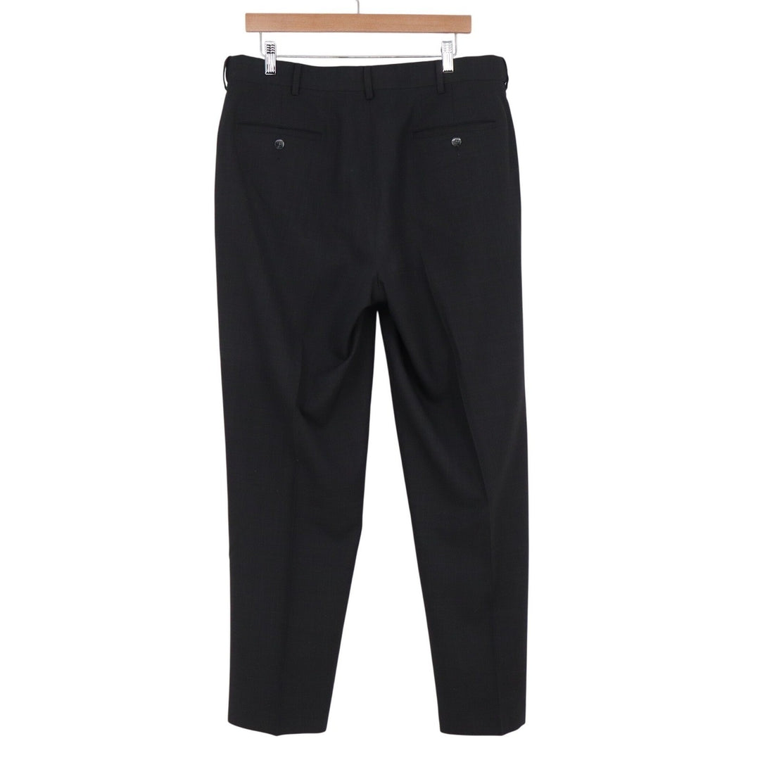 Croft & Barrow Mens Black Dress Pants 34x32 Flat Front Polyester Trousers