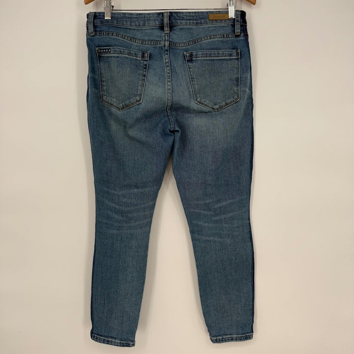BLANKNYC The Reade Crop Skinny Jeans Blue Denim Colorblock Size 29