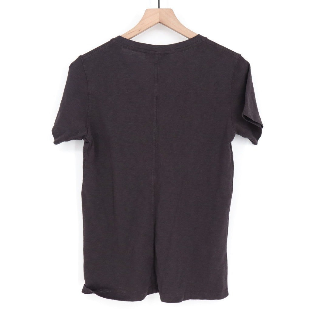 American Giant Womens Size S Black V Neck Supima Cotton T Shirt Made in USA