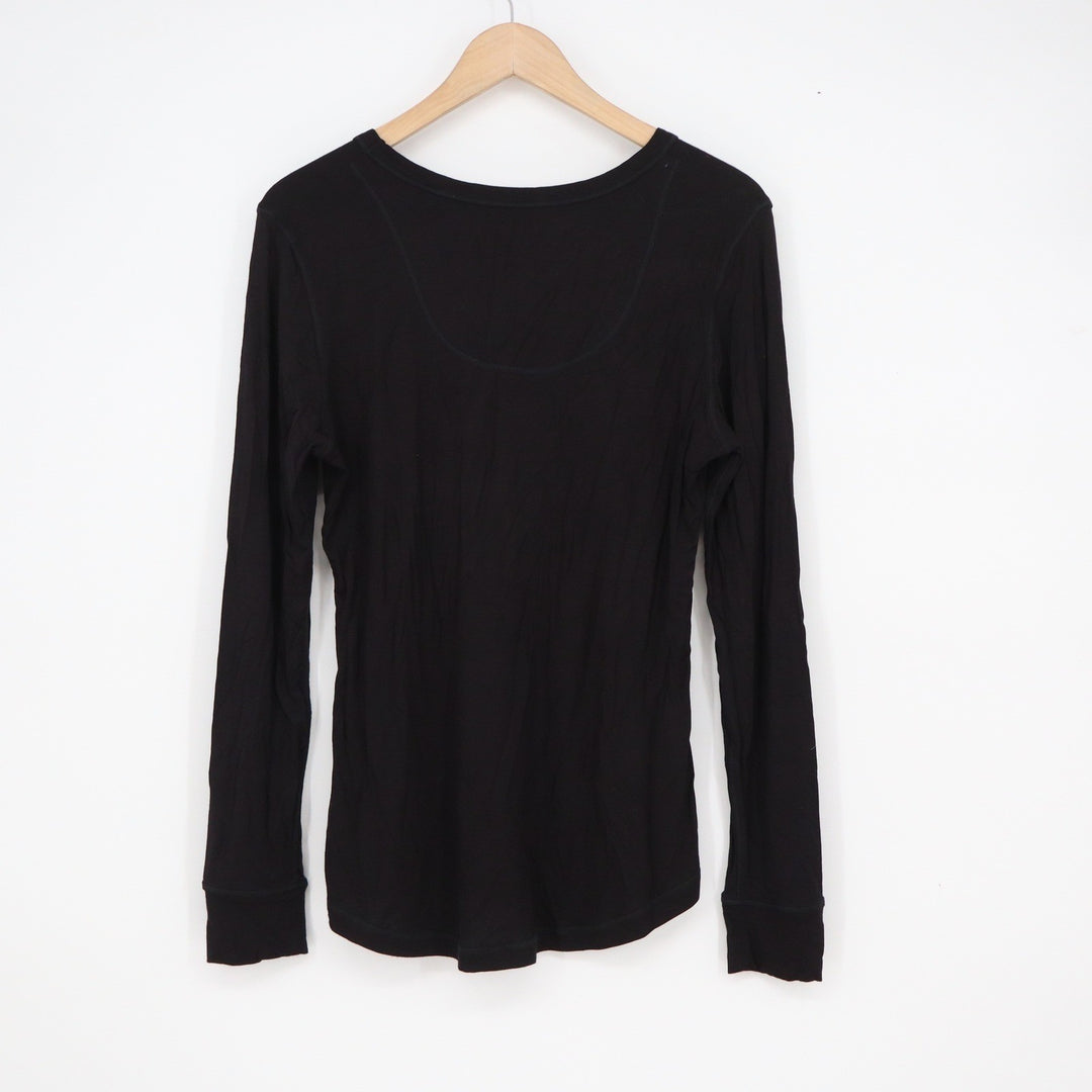 Warm Essentials by Cuddl Duds Womens Black Long Sleeve Base Layer Top Large L