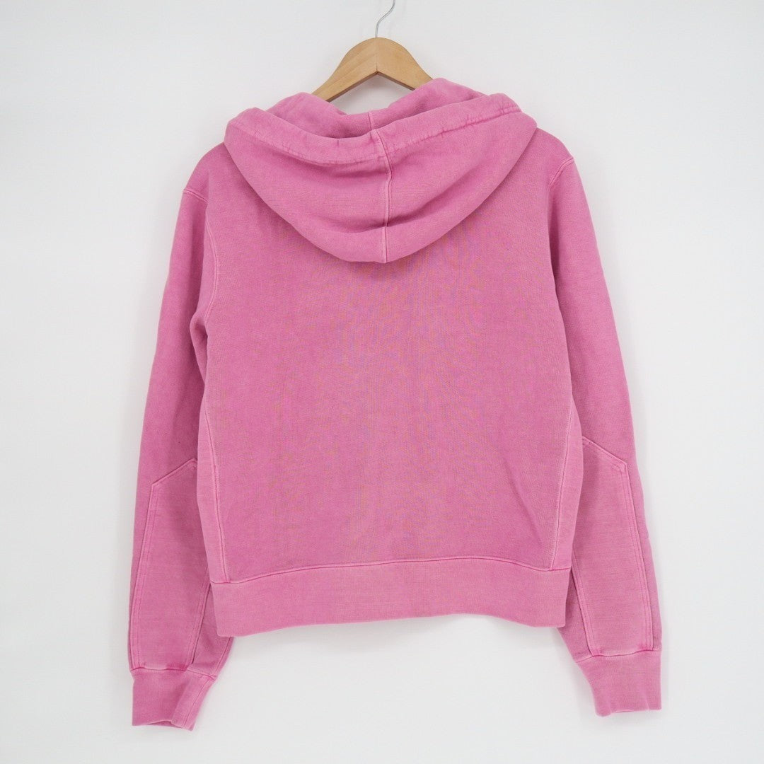 American Giant Hoodie Womens Small Pink Logo Fleece Lined Soft Cotton Full Zip