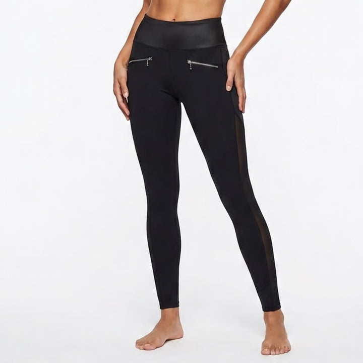 ADAY Throw It Higher Leggings Navy Blue High Rise Zipper Pockets XS