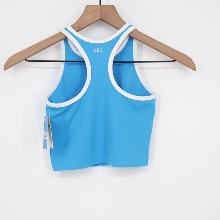 DSG Girls XS 6-7 Momentum Shelf Bra Tank-Bound Aqua Blue UV 50+ Racerback Tank