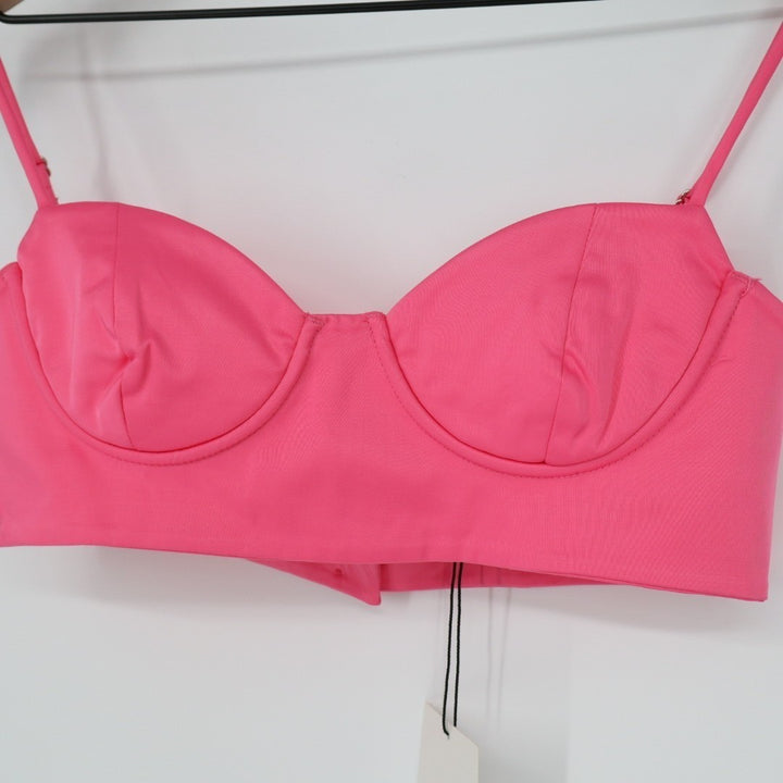 Zara Bra Womens Small Pink Buster Stretch Back Button Underwire Spaghetti Strap