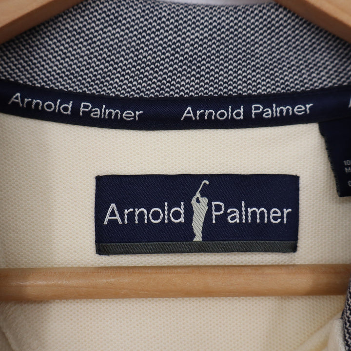 Arnold Palmer Polo Shirt Mens XXL Short Sleeve Cream Wyse Logo Cotton Excellent
