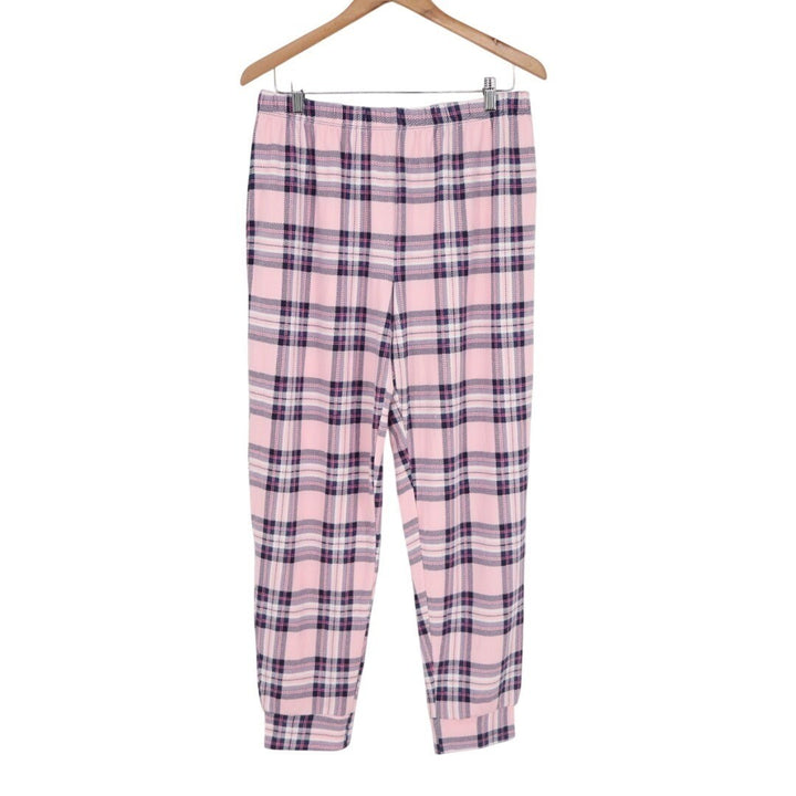 Cuddl Duds Pajama Pants Womens Medium Multi Plaid Tapered Leg Elastic Waist