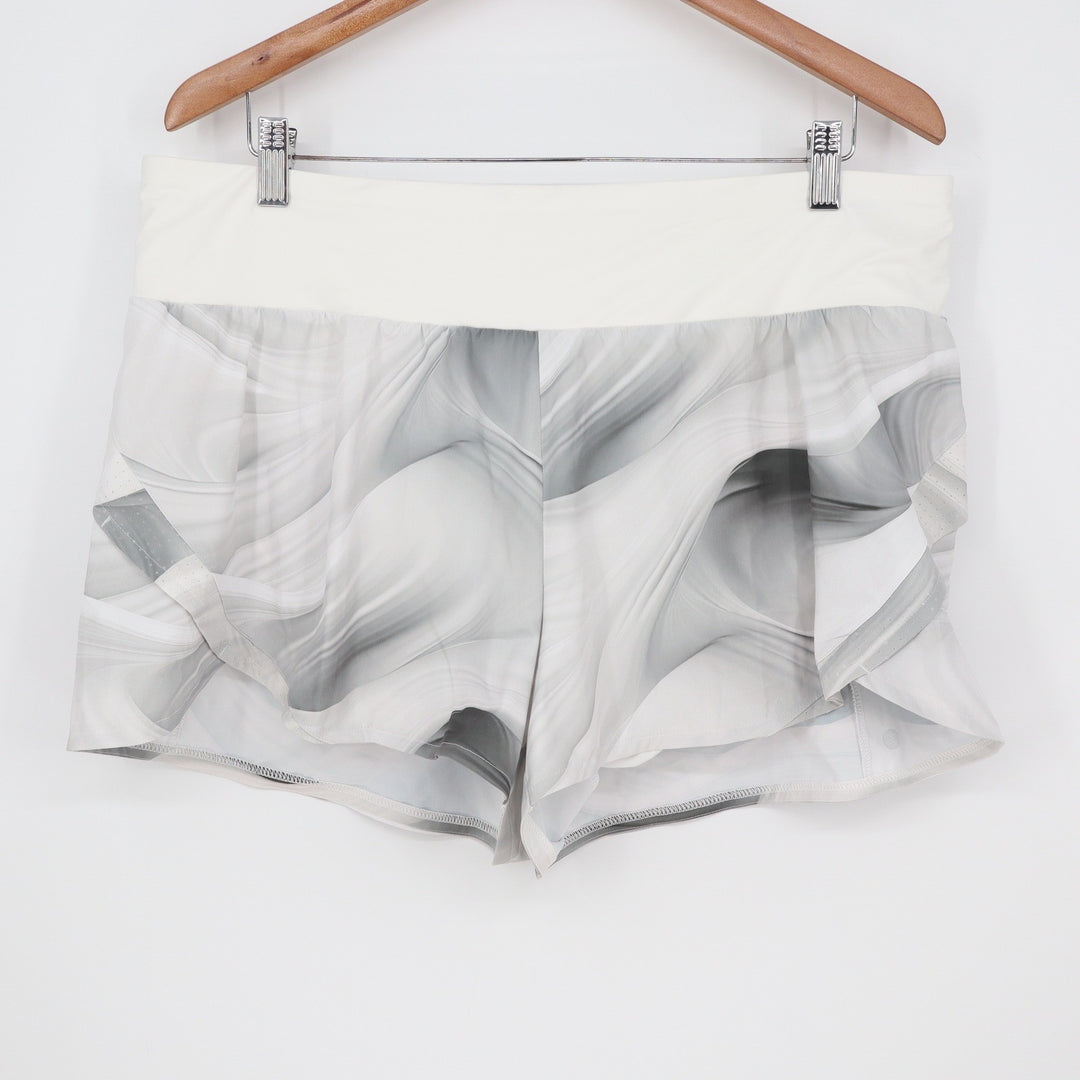CALIA Kick It Up Mid Rise Shorts XL Dune Print Grey Performance Running