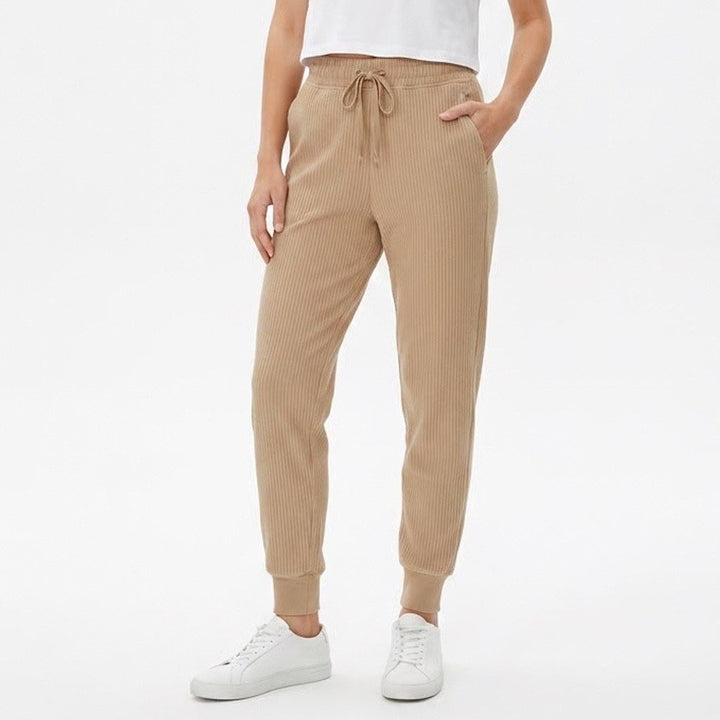 DSG So Soft Ottoman Jogger Womens XS Warm Stone Tan Ribbed Sweatpants