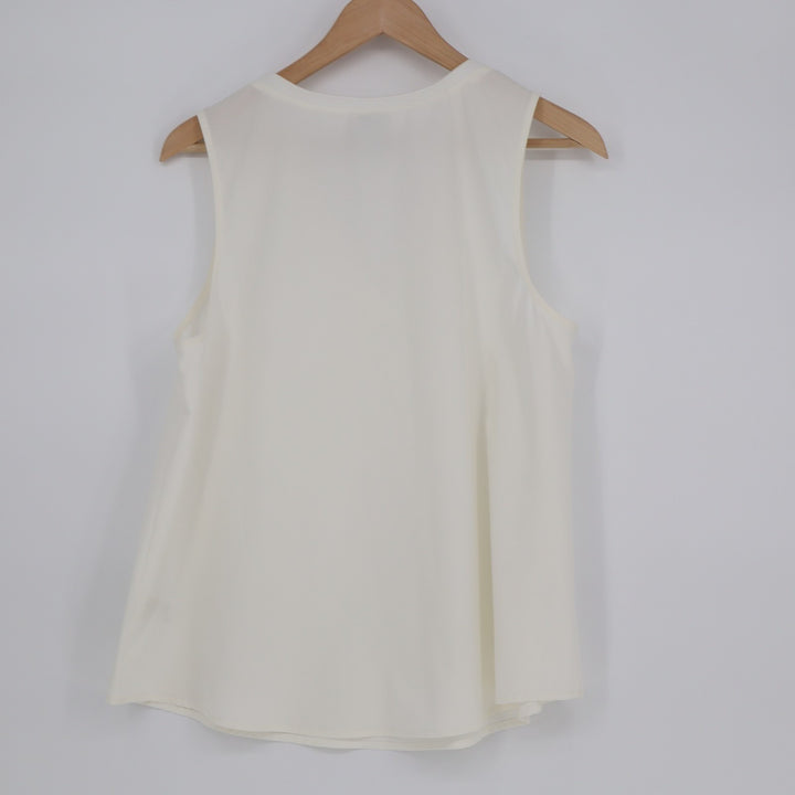 A New Day Tank Top Womens Large White Polyester Stretch V Neck Double Lined