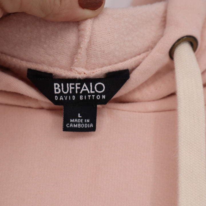 Buffalo David Bitton Womens Pink Pullover Hoodie Sweatshirt Size L
