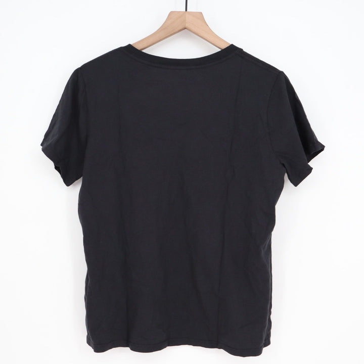 American Giant Black V Neck Short Sleeve T Shirt Women Size L Made in USA
