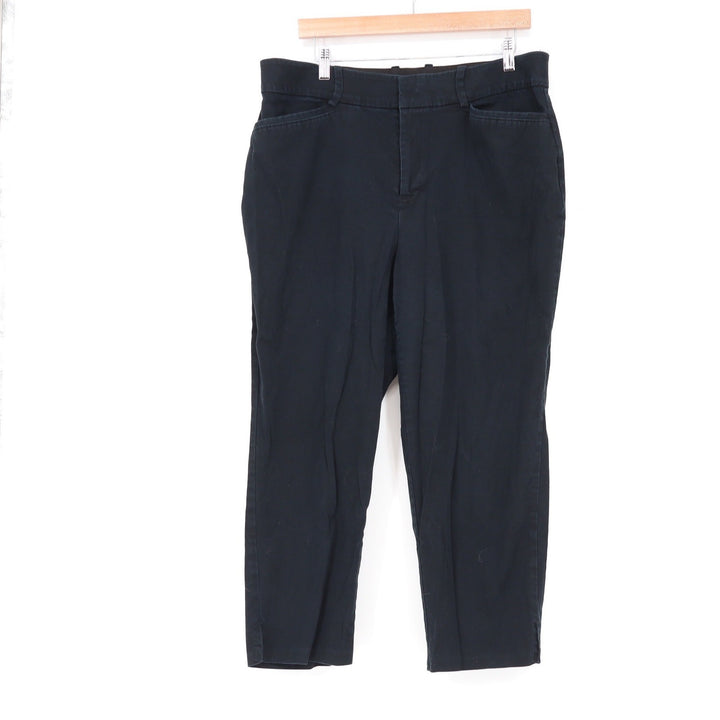 Ava & Viv Black Ankle Pants Womens 16 Cotton Lyocell Stretch Workwear Trousers