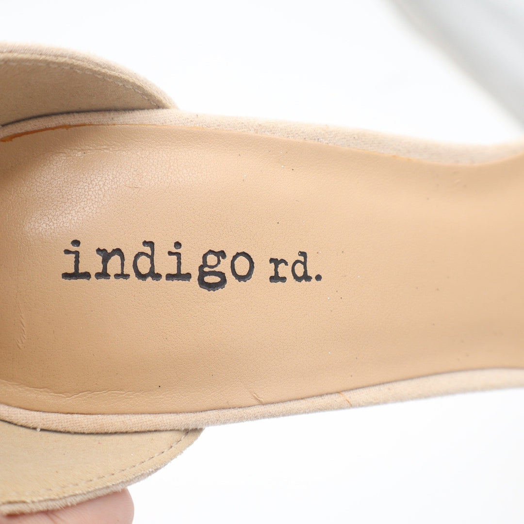 Indigo Rd Bradlee Beige Faux Suede Block Heel Ankle Strap Sandals Mens 7.5M
