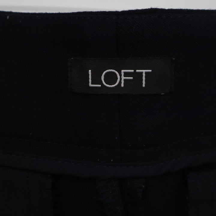 LOFT Marisa Fit Black Straight Leg Dress Pants Gold Button Accents Womens Size 8