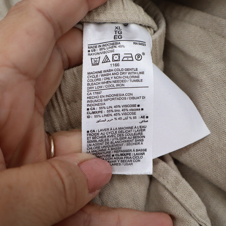 Old Navy Women's XL Tan Linen Blend Drawstring Elastic Waist Casual Shorts