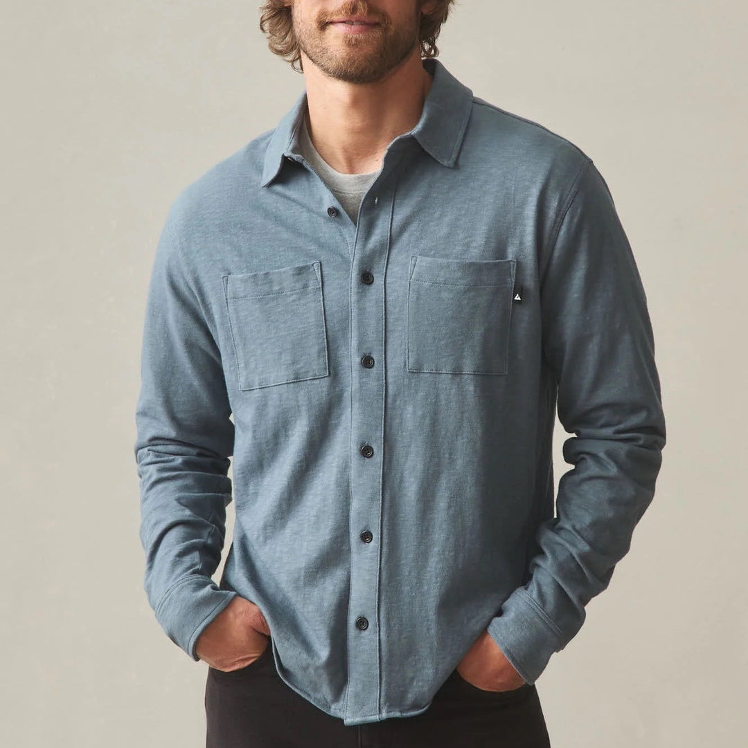 American Giant Men's Premium Slub Button Up Long Sleeve Size M Made In USA