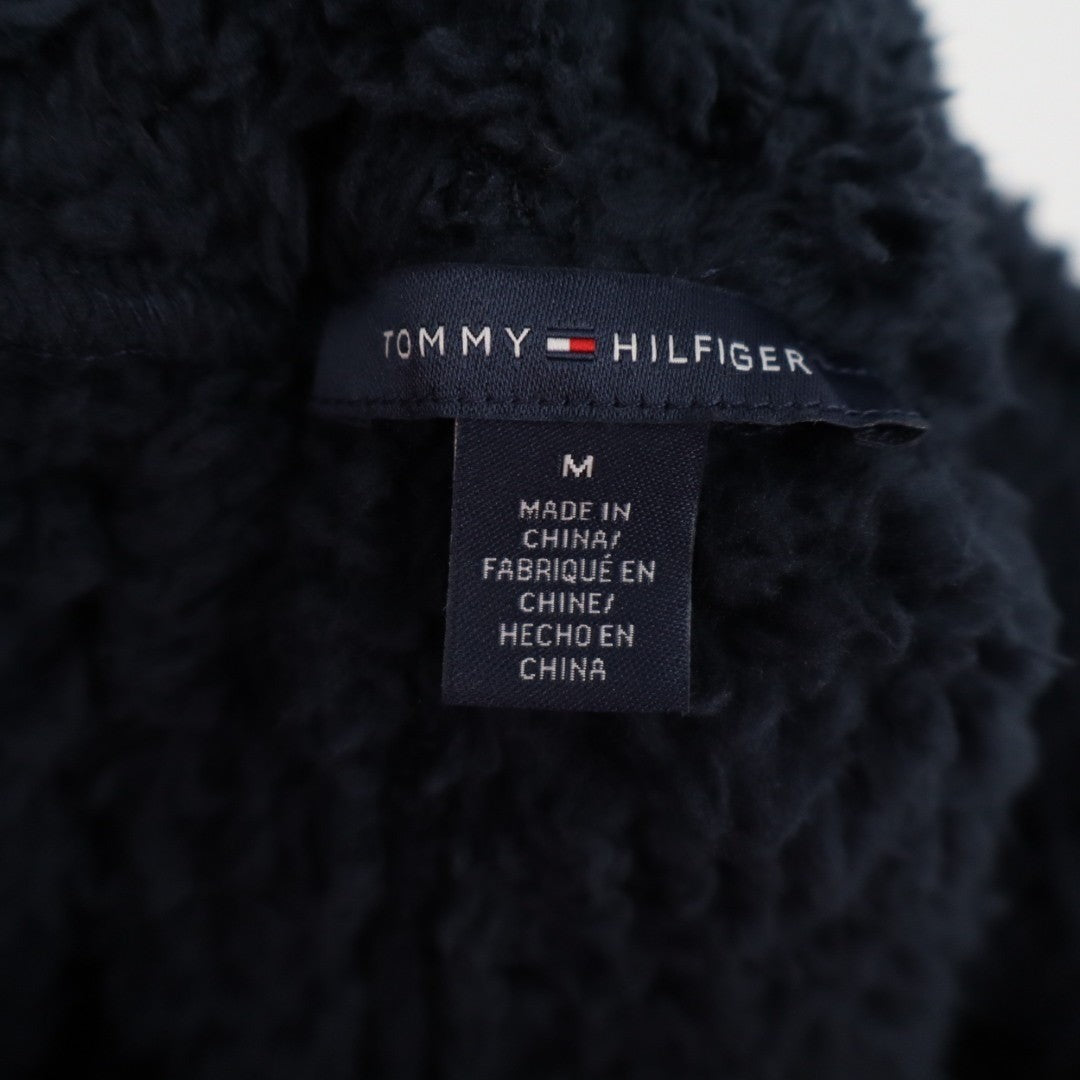 Tommy Hilfiger Sherpa Lounge Pants Womens Medium Navy Elastic Waist Wide Leg