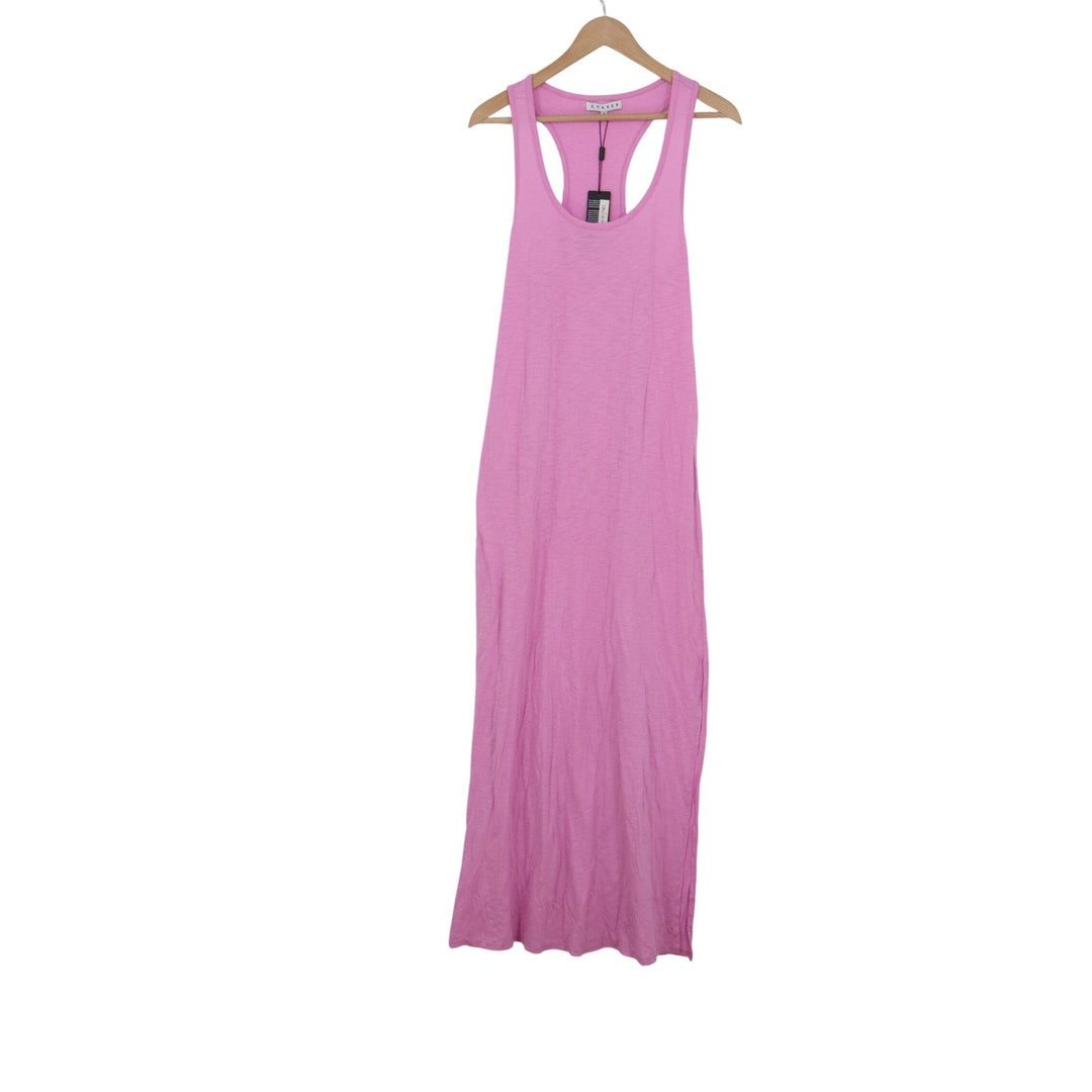 Chaser Womens Racerback Maxi Dress Pink Vintage Wash Slub Knit S
