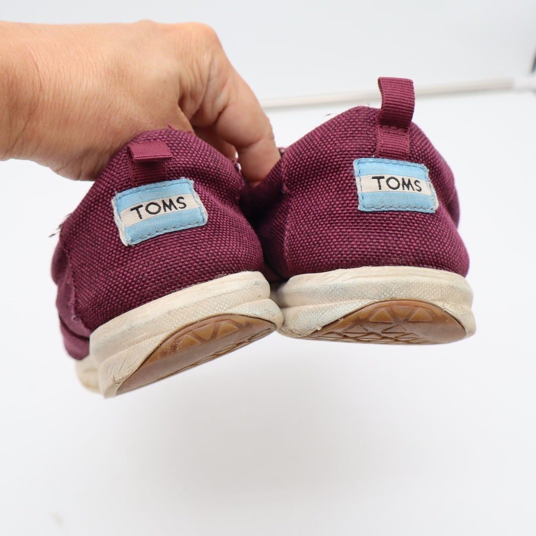 TOMS Sneakers Womens 8.5 Del Rey Burgundy Canvas Low Top Lace Up Fair