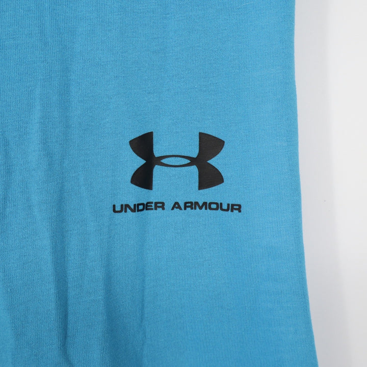 Under Armour Mens Blue Muscle Tank Top Loose Fit Deep Armholes Large 9419