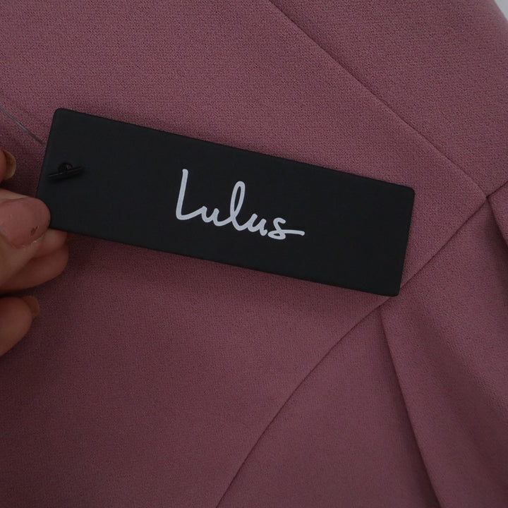 Lulus Dusty Rose Wrap Tulip Skirt Midi Cocktail Dress Medium NWT