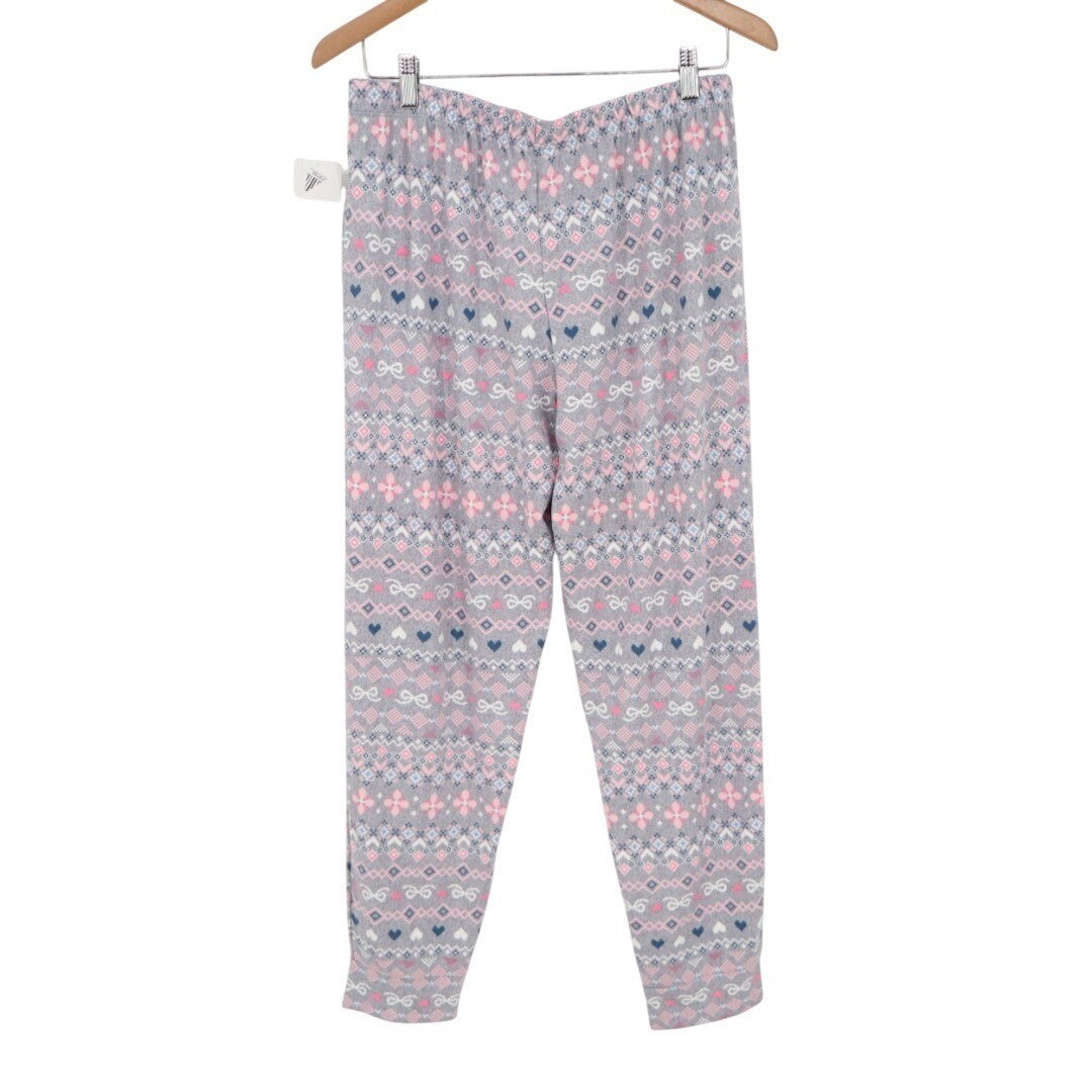 Cuddl Duds Fleece Pajama Bottom Womens M Multi Printed Stretch Elastic Waist