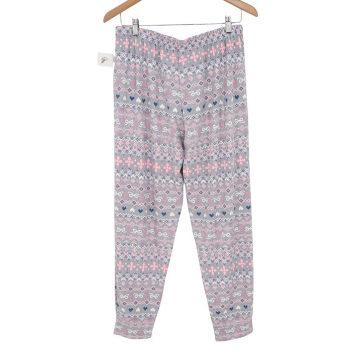 Cuddl Duds Fleece Pajama Bottom Womens M Multi Printed Stretch Elastic Waist