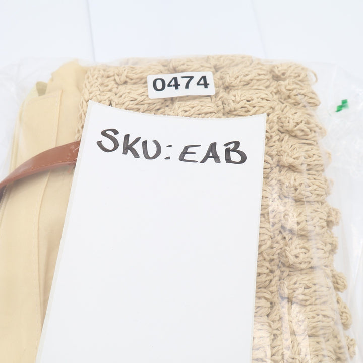 8OR 8 Other Reason Womens Handbag Beige Straw Crochet Double Handle Tote Bag