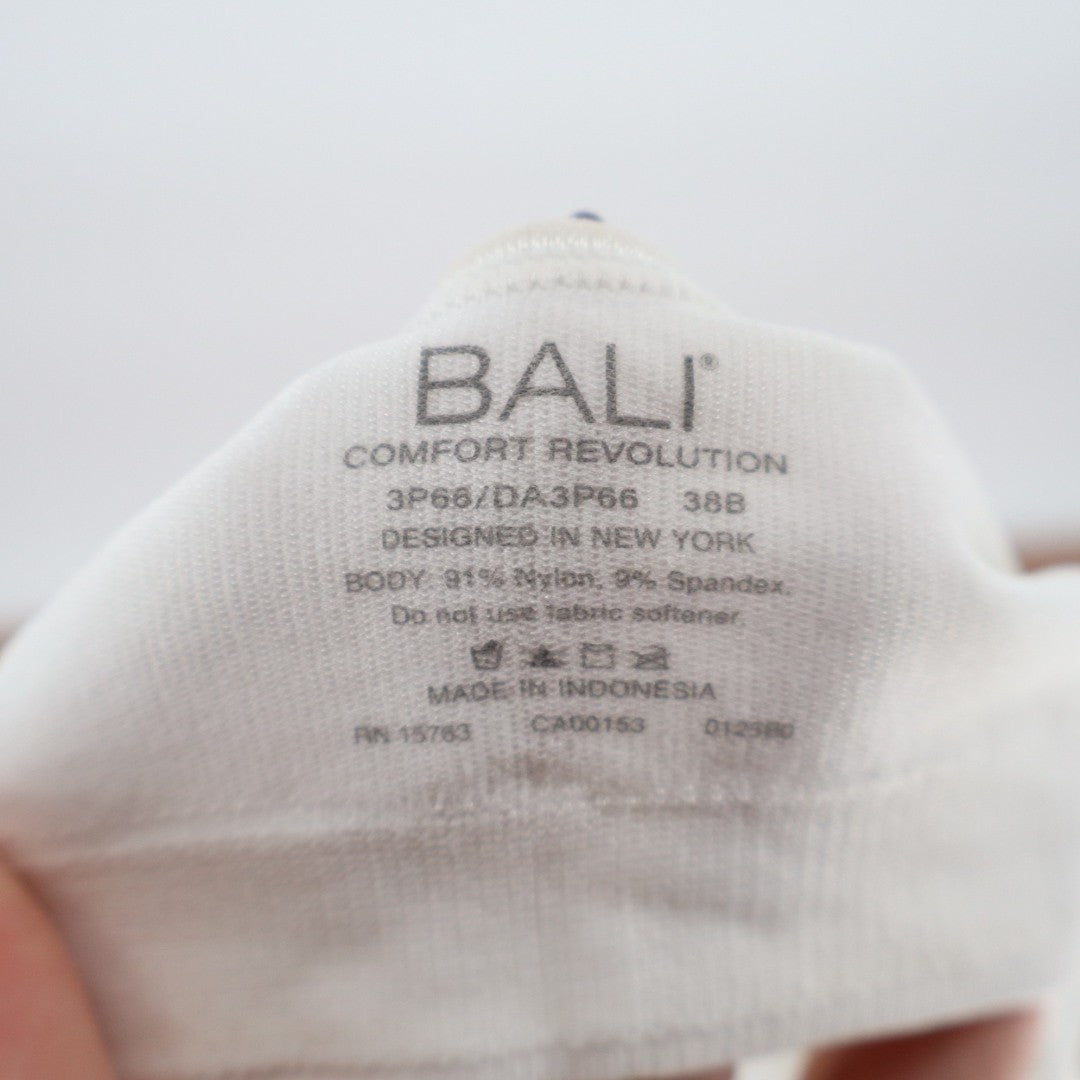 Bali Comfort Revolution T-Shirt Bra Womens 38B White Stretch Underwire Padded