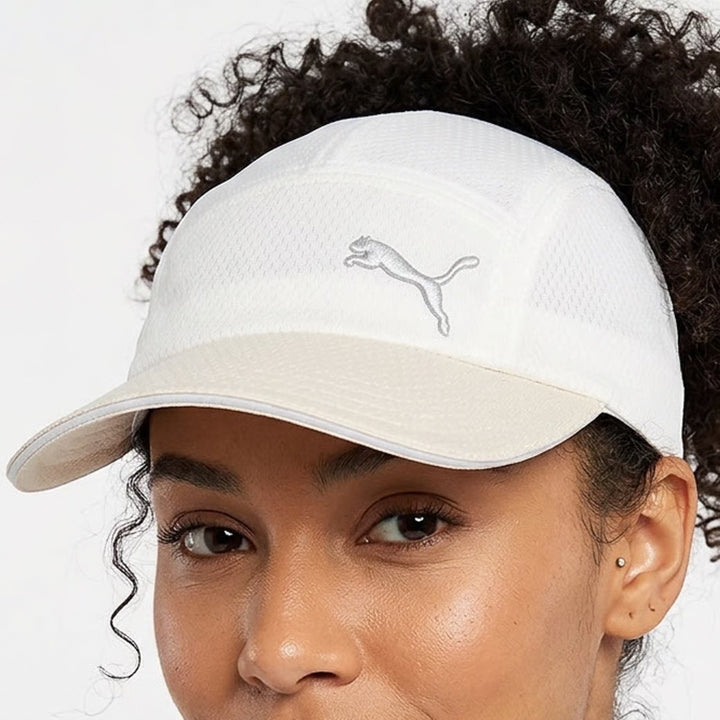 Puma White dryCELL Performance Running Hat Adjustable Mesh Sport Cap