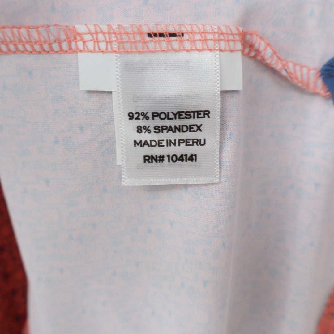Walter Hagen Mens P11 Print Polo Bloody Mary Coral Pink Golf Shirt S