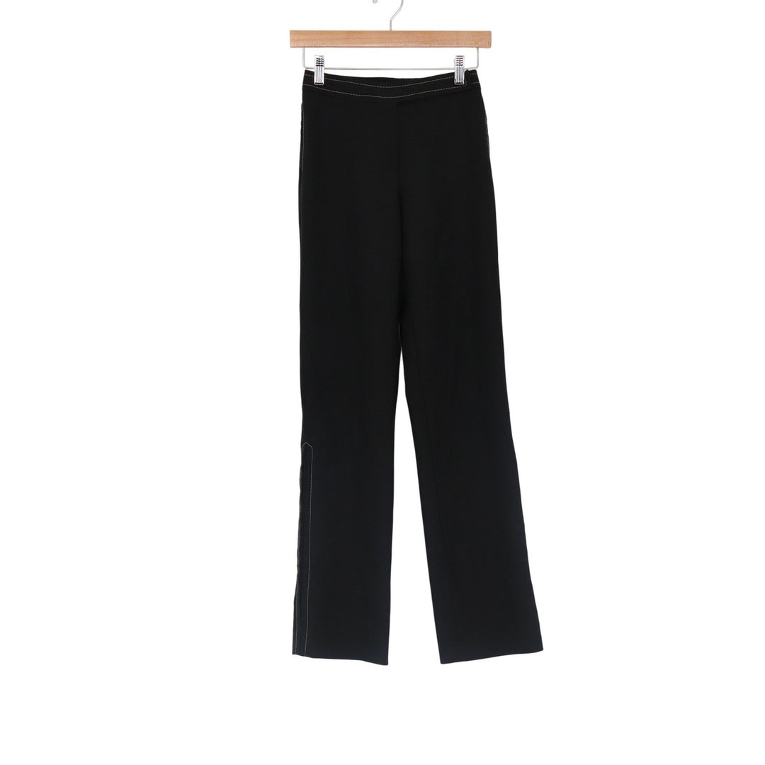 Mango MNG Suits Black Contrast Stitch Straight Leg Trousers Size 2
