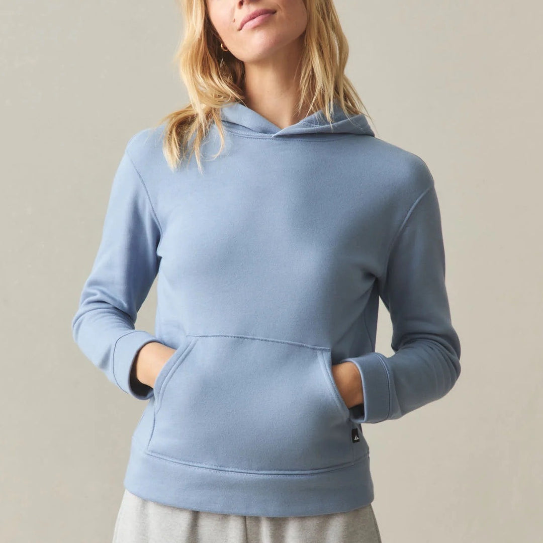 American Giant Midweight Hoodie Womens XS Blue Cotton Fleece Kangaroo Pocket