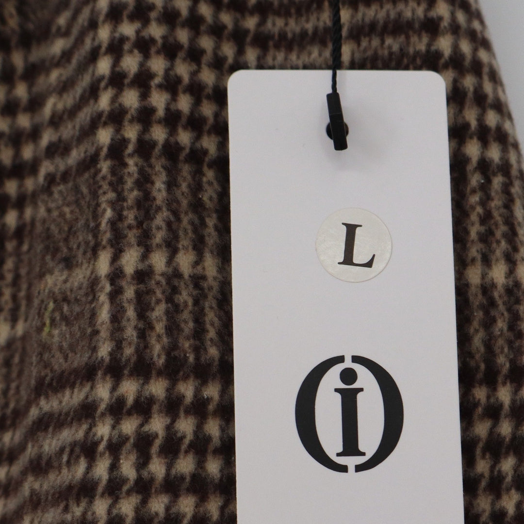 Cider Brown Plaid Wool Blend Mini Skirt L Glen Check A-Line