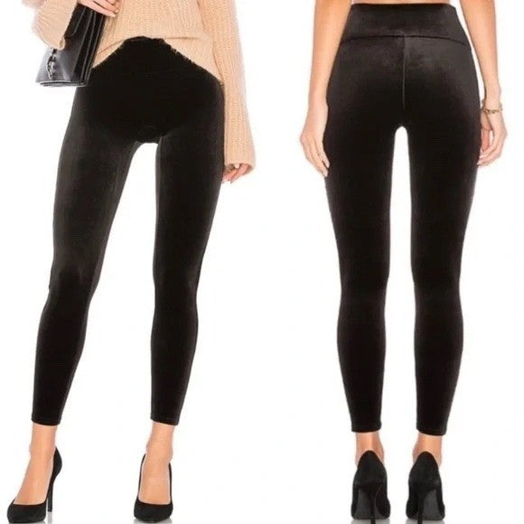 SPANX Velvet Leggings High Waisted Lounge Pants Black Size L