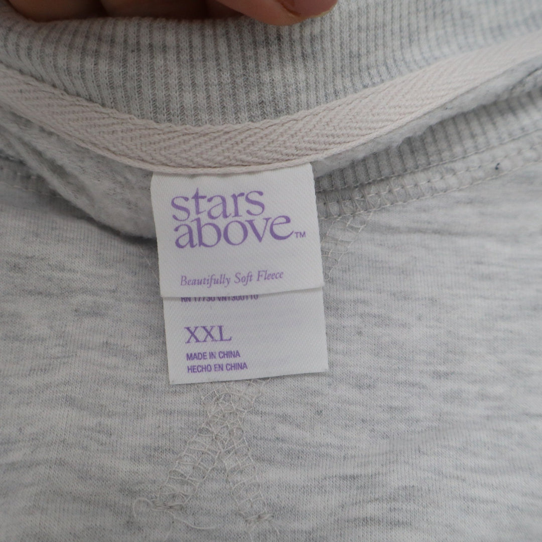 Stars Above Womens XXL Gray Beautifully Soft Fleece Crewneck Sweatshirt