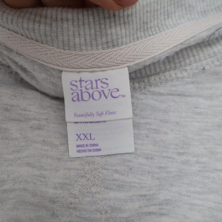 Stars Above Womens XXL Gray Beautifully Soft Fleece Crewneck Sweatshirt