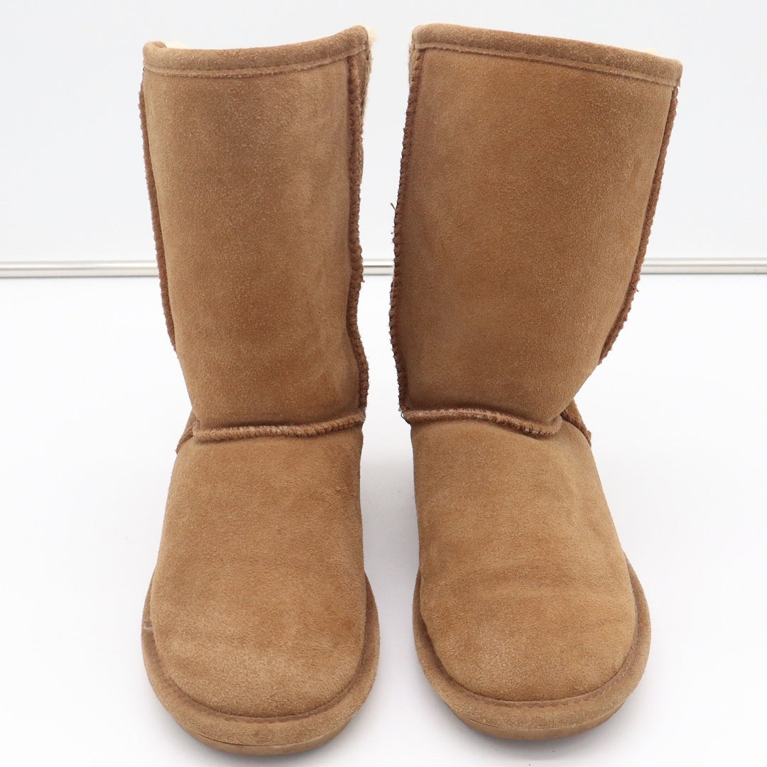 Bearpaw Stella Womens 7 Hickory Suede Knit Mid Calf Winter Boots Brown