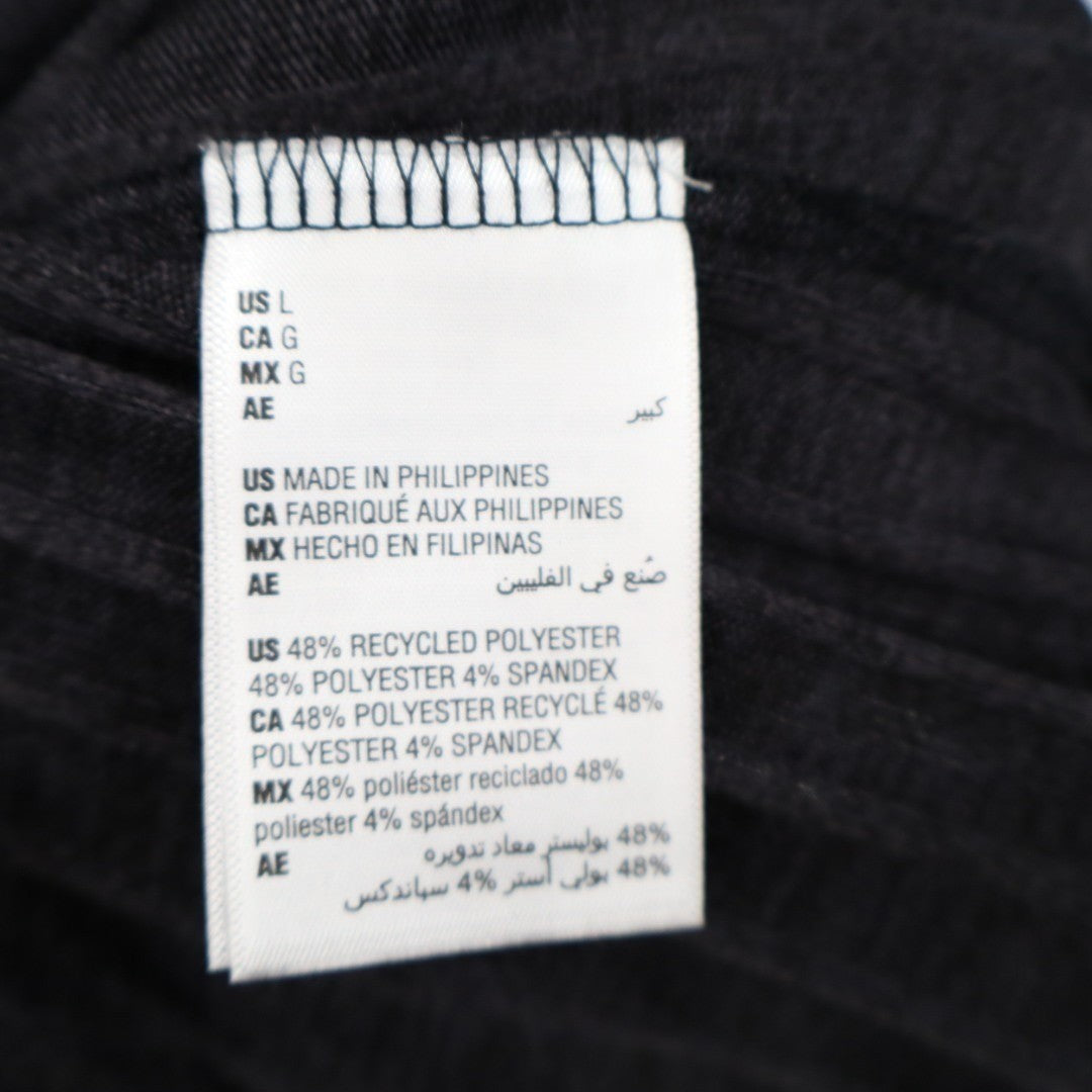 State Of Day Intimates Sleep Top Womens L Faded Black Stretch Ribbed Henley Neck