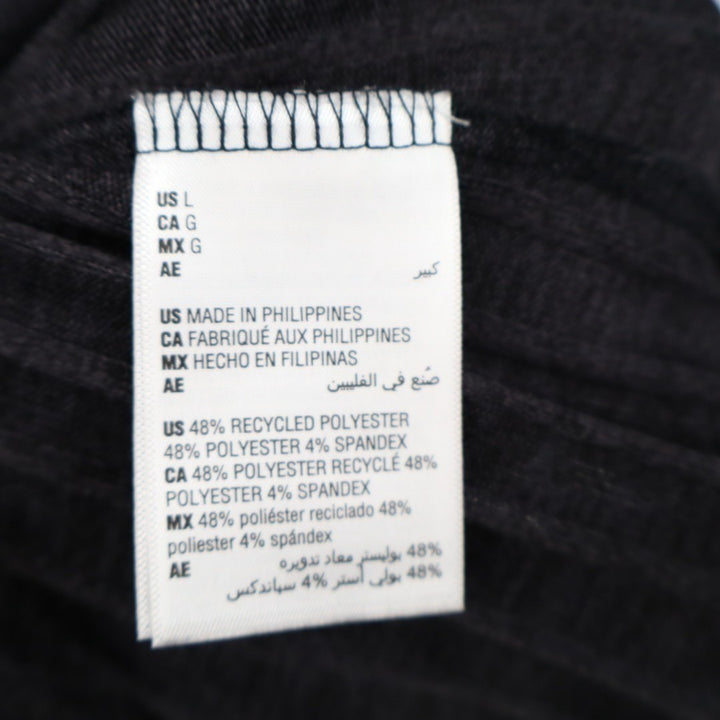 State Of Day Intimates Sleep Top Womens L Faded Black Stretch Ribbed Henley Neck