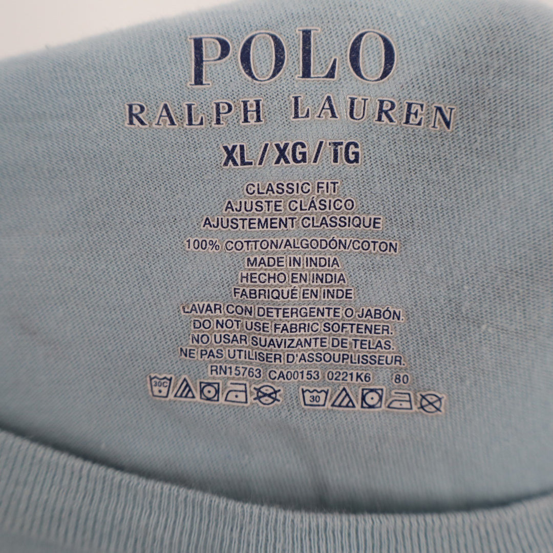 Polo Ralph Lauren T Shirt Mens XL Blue Cotton Non Stretch Pony Logo Classic Fit
