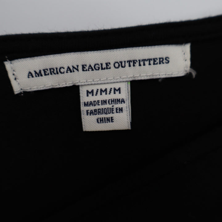 American Eagle Outfitters Shift Dress Womens Medium Black V Neck Cold Shoulder