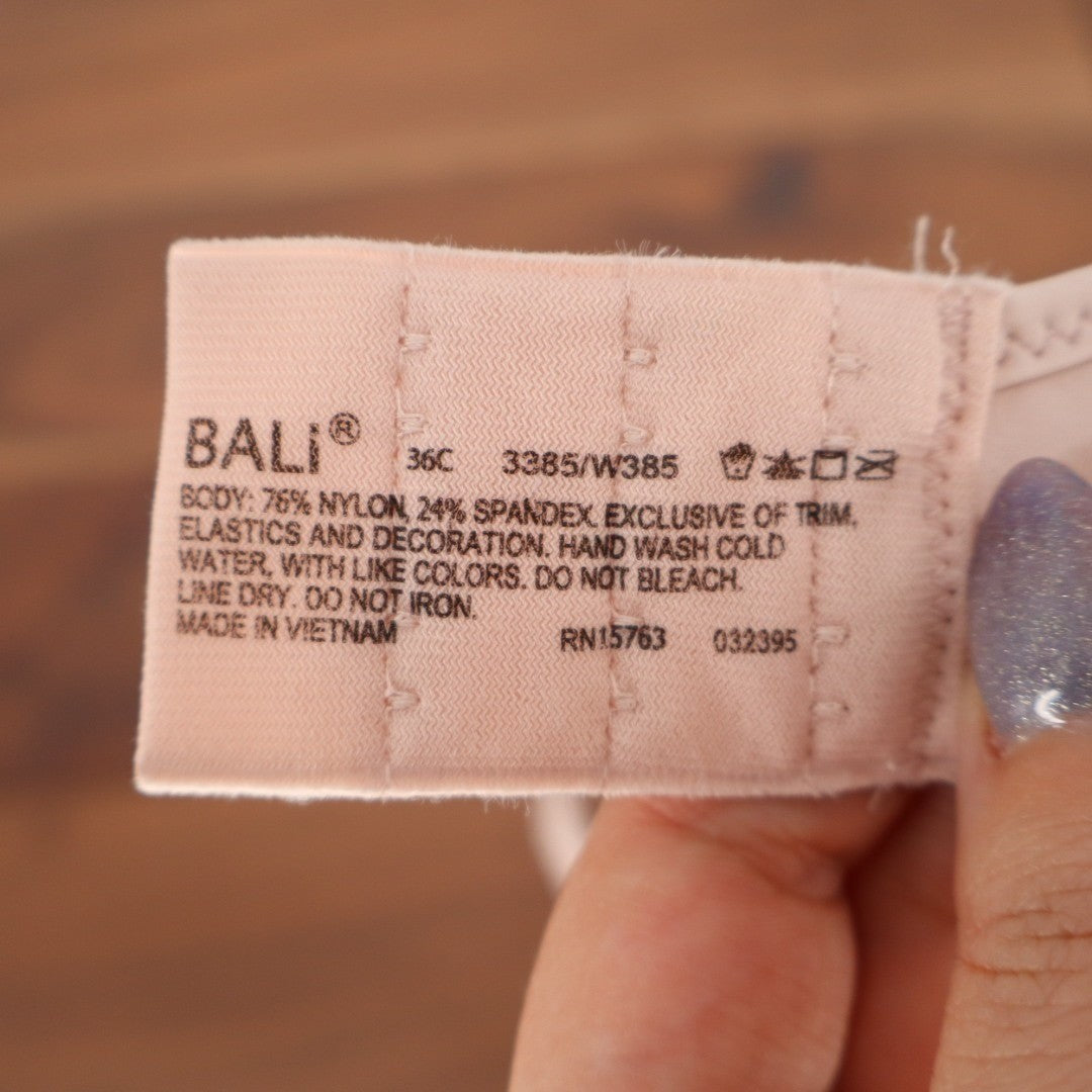 Bali Passion for Comfort Minimizer Bra Womens 36C Milk Pink Stretch Underwire